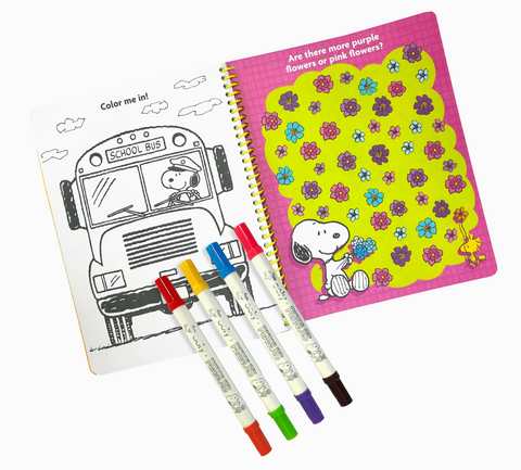 OOLY X Peanuts: Activity Travel Kit & 4 Double-Ended Markers