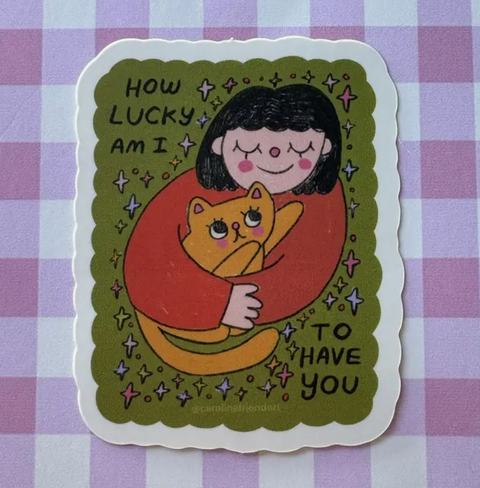 How Lucky Am I Sticker