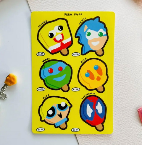 Nostalgic Ice Cream Popsicles Matte Waterproof Deco Sticker