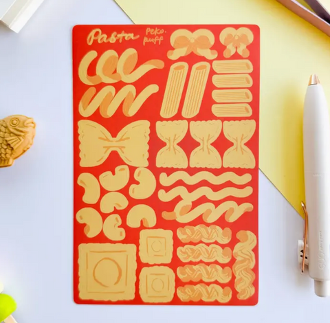 Pasta Matte Waterproof Deco Sticker Sheet