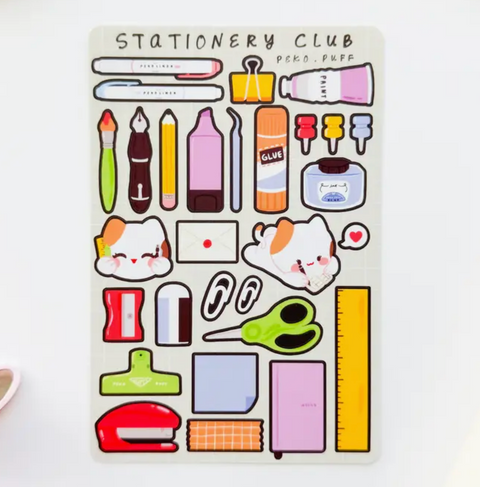 Stationery Matte Waterproof Deco Sticker Sheet
