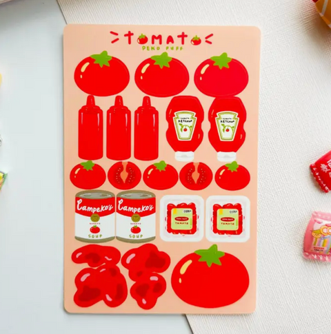 Tomato Matte Waterproof Deco Sticker Sheet