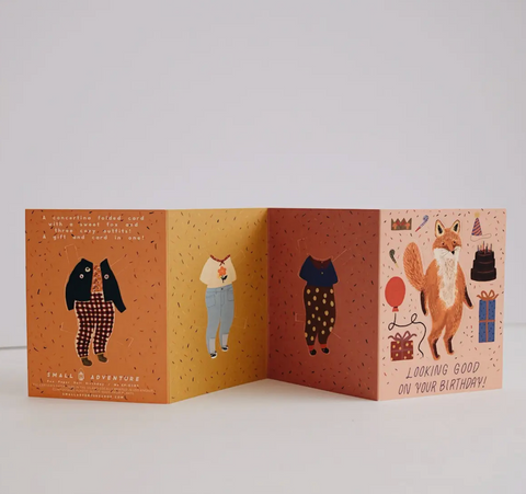 Fox Paper Doll Birthday Card