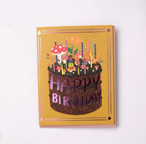 Mushroom Cake Birthday Card