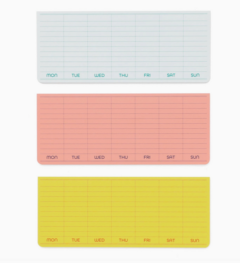 Sticky Memo Pad Weekly - Yellow