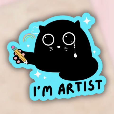 I'm Artist Cat Sticker, Funny Art Decal,Laptop,Water Bottle