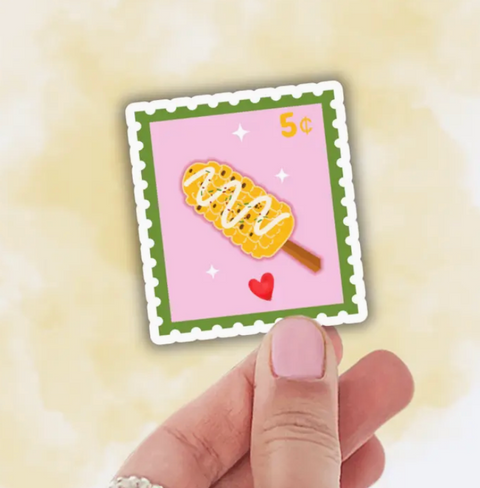 Mexican Elote Decal, Stamp Sticker, Cute Latina Sticker
