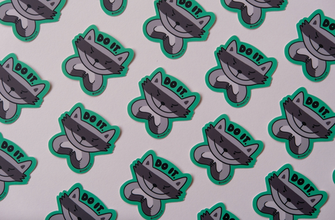 Do It Raccoon Sticker