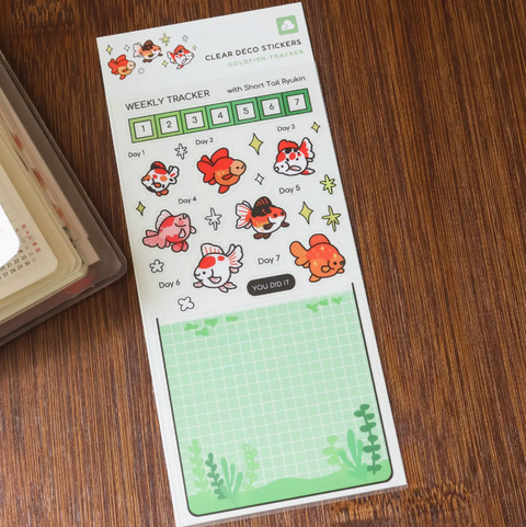Sticker Sheet (Clear) - Goldfish Tracker