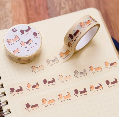 Washi Tape - Corgi March