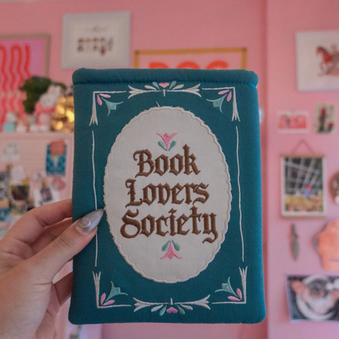 Book Society Embroidered Book Sleeve