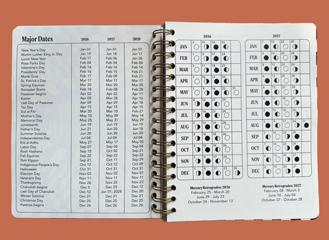 Undated Wire Bound Planner, Flower Power Cover