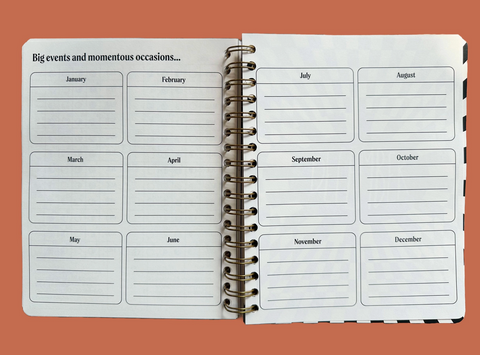 Undated Wire Bound Planner, Flower Power Cover
