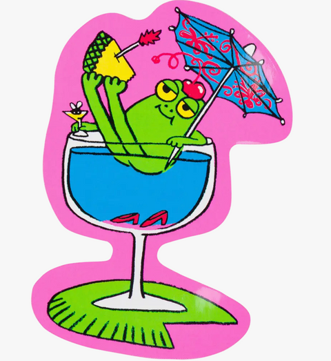 Happy Hour Frog Sticker