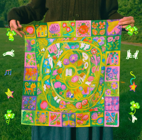 'meet Me in the Garden' Multi Use Cloth