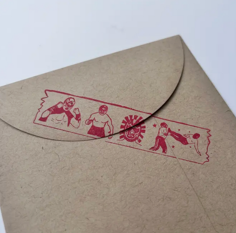 Luchador Washi Tape Rubber Stamp Mexican Wrestler Tape Stamp