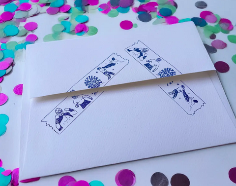Luchador Washi Tape Rubber Stamp Mexican Wrestler Tape Stamp