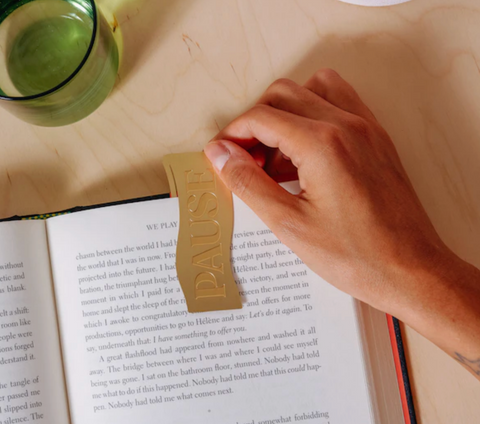 Brass Bookmark - Pause