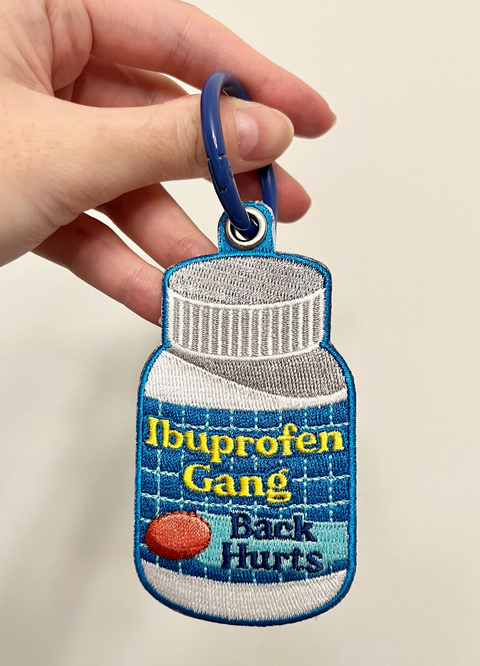 Ibuprofen Gang Embroidered Keychain