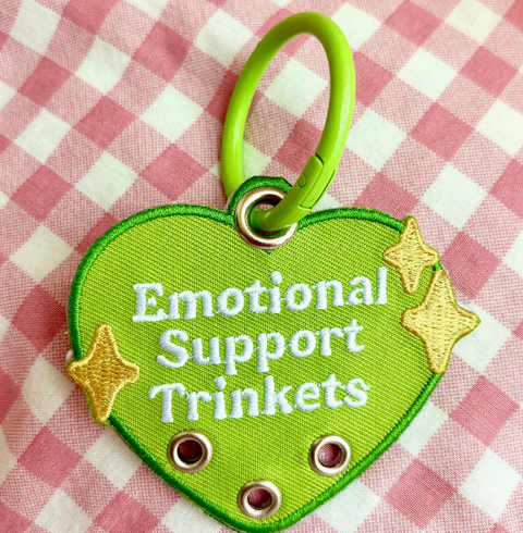 Emotional Support Trinkets Heart Embroidered Keychain
