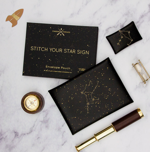 Diy Stitch Your Star Sign Kit - Vegan Leather Envelope Pouch + iPad Pouch