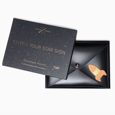 Diy Stitch Your Star Sign Kit - Black Vegan Leather Purse