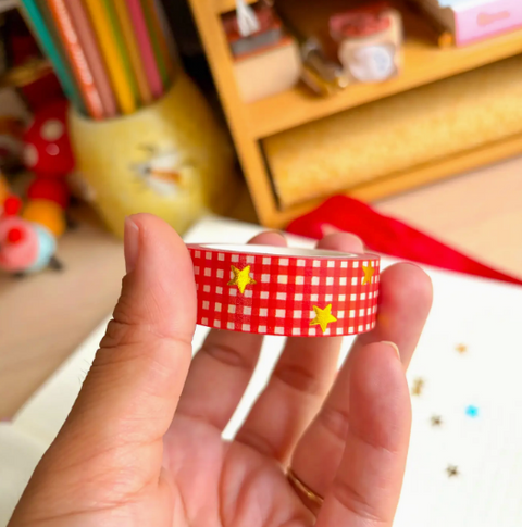 Stars & Plaid Foil Washi Tape