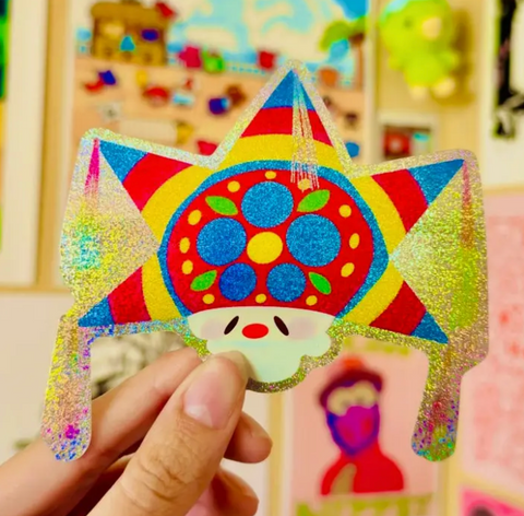 Piñata Marshall Glittery Sticker