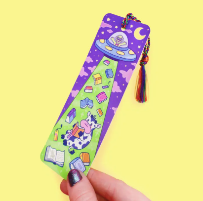 Alien Abduction Reader Gift Bookmark with Tassel