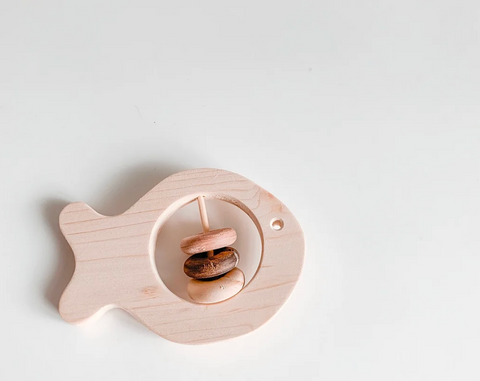 Wooden Animal Baby Rattle