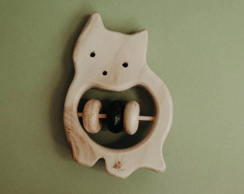 Wooden Animal Baby Rattle