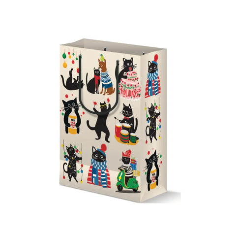Holiday Gift Bag - Christmas Cats