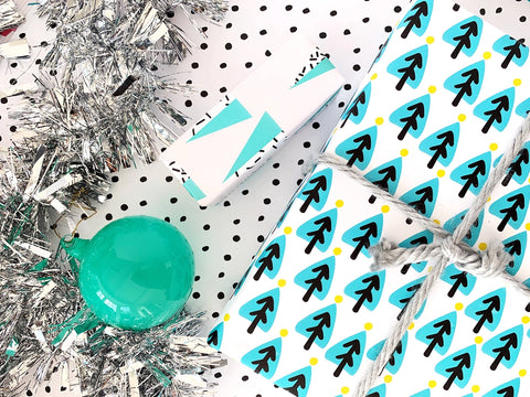 Little Green Trees Wrapping Paper Sheet