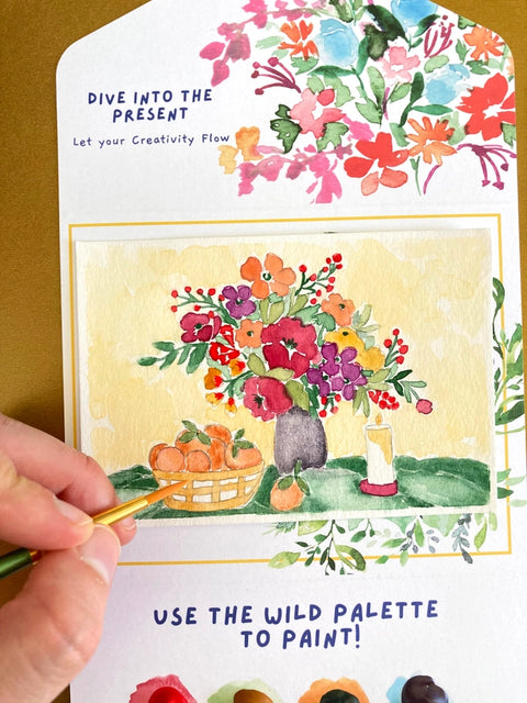Winter Floral Still Life Watercolor Paint By Number Diy Kit