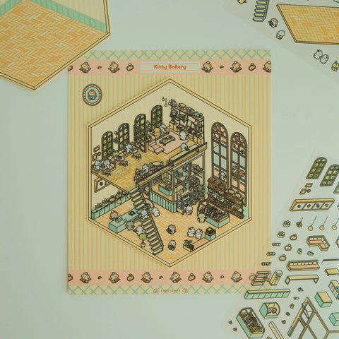 Scene Sticker Diy Kit - Kitty Bakery