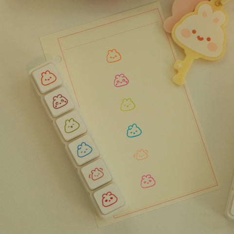 Bunny Button Stamp - Bunny Emojis