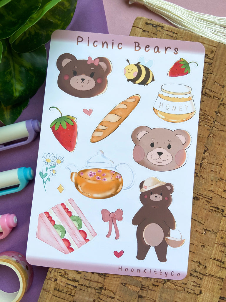 Picnic Bear Sticker Sheet