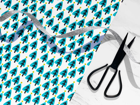 Little Green Trees Wrapping Paper Sheet