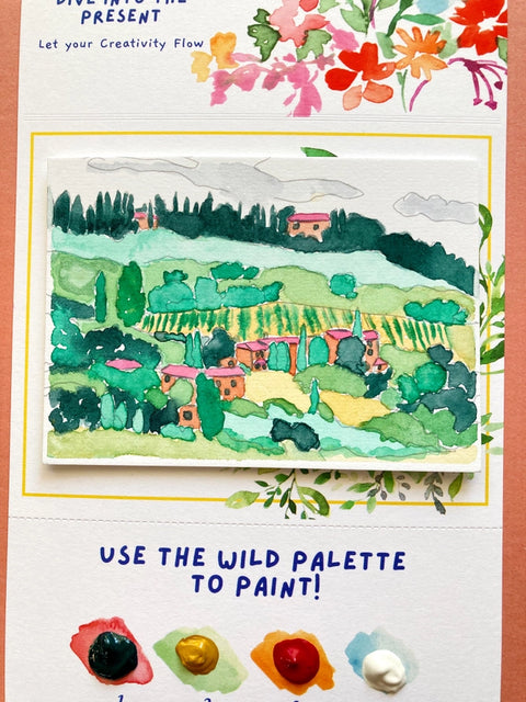 Tuscan Italian Landscape Watercolor Paint By Number Diy Kit
