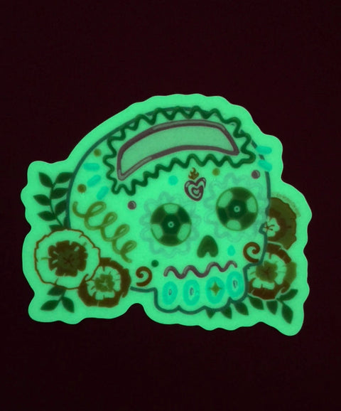 Sugar Skull Glow in the Dark Sticker