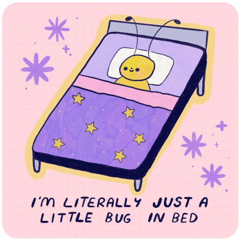 Little Bug in Bed Sticker