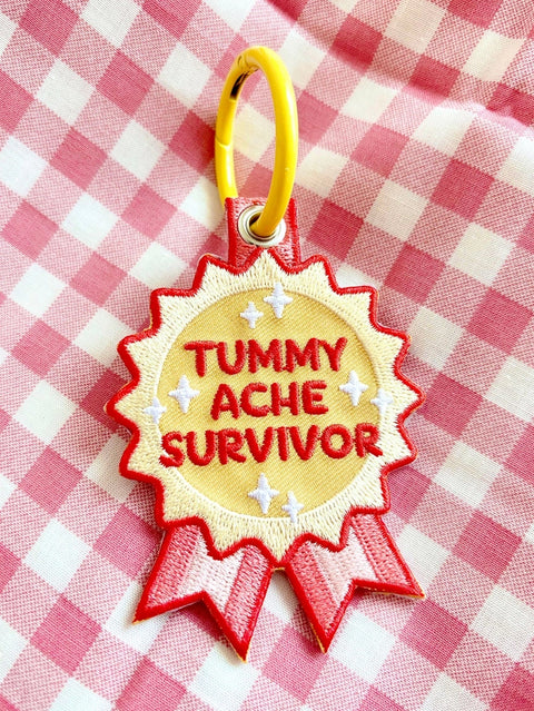 Tummy Ache Survivor Embroidered Keychain