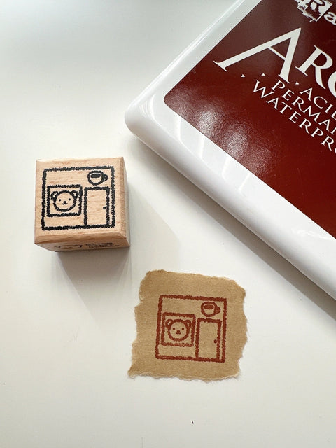 Bear's Coffee Shop Wooden Stamp