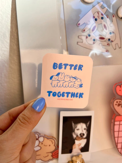 Better Together Blue/Pink Sticker