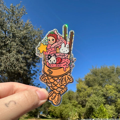 Trinket Taiyaki Ice Cream | Weatherproof Sticker