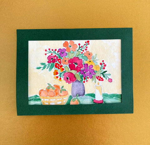 Winter Floral Still Life Watercolor Paint By Number Diy Kit