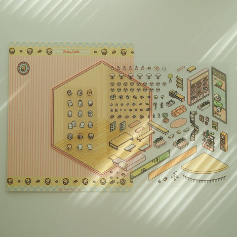 Scene Sticker Diy Kit - Kitty Cafe