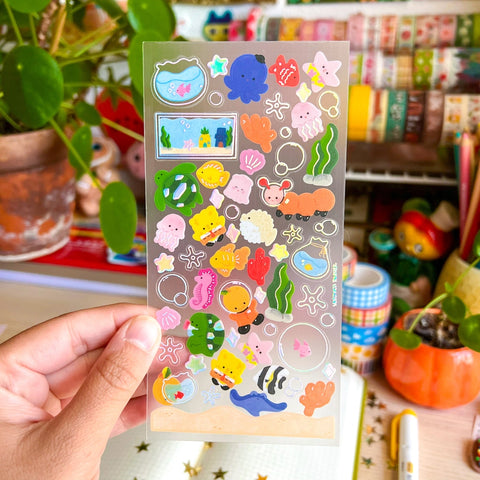 Holographic Ocean Sticker Sheet