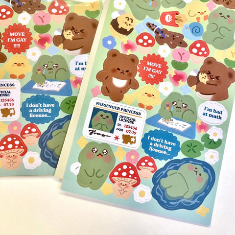 Sticker Sheet - Froggy Angel & Friends