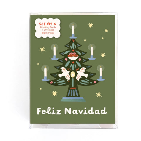 Boxed Set of 6 Tree of Life Spanish Christmas Cards